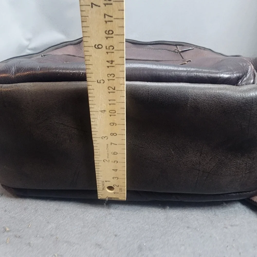 Wilsons Leather Backpack Brown Multi Pocket Laptop Travel Bag Mens OS